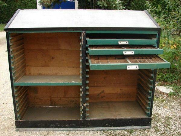 Meuble D'Imprimerie Restauré !!!! – "Chant De Cristal" dedans Meuble Restauré Meuble D'Imprimerie Restauré !!!! – "Chant De Cristal" dedans Meuble Restauré