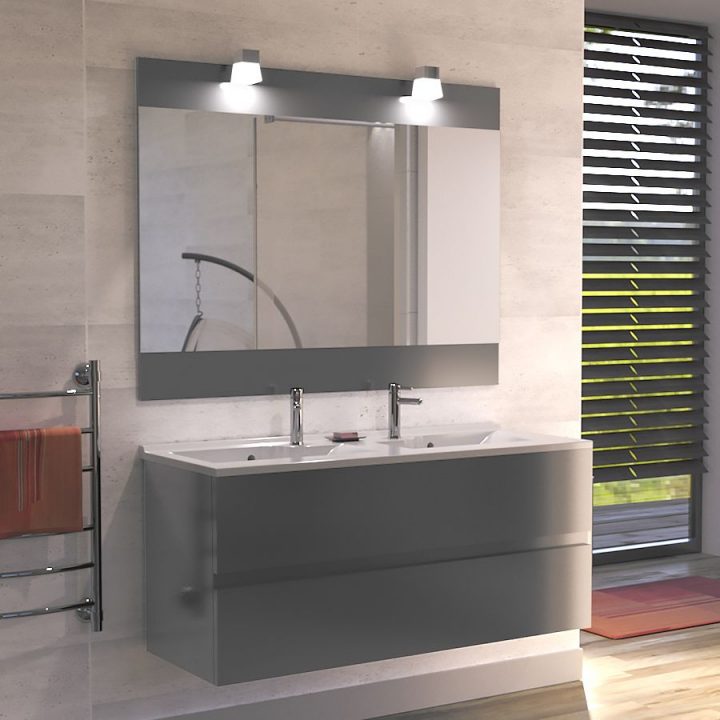Meuble Double Vasque Creazur Rosaly 120/140 Cm encequiconcerne Meuble Double Vasque 140 Cm