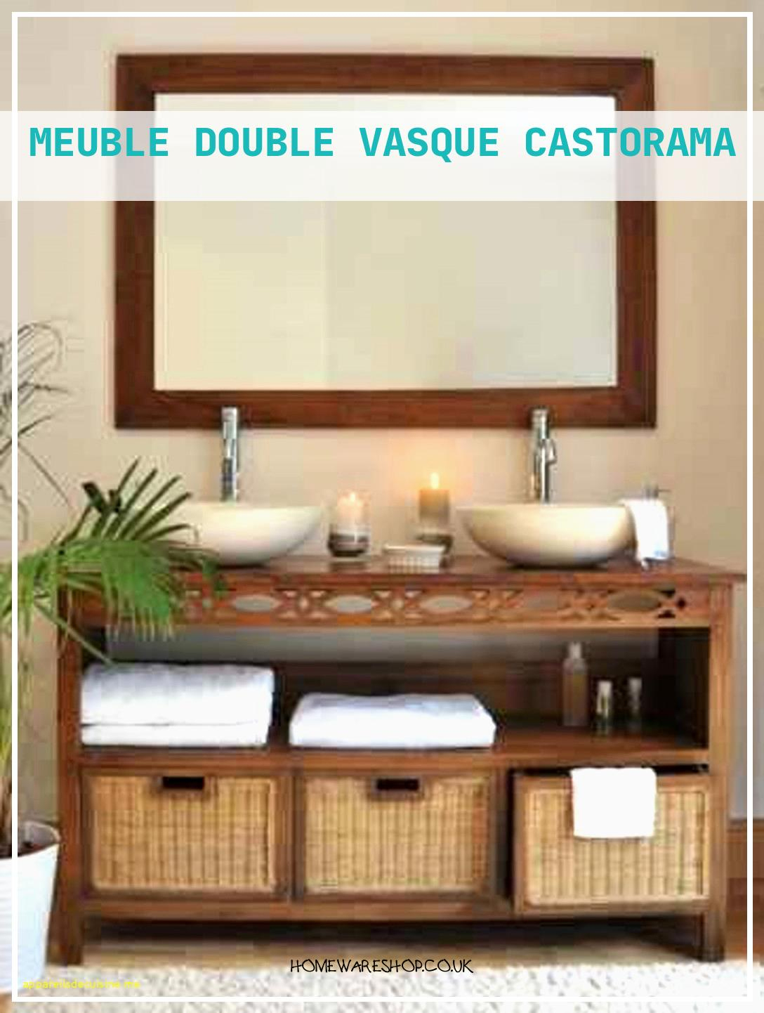 Meuble Double Vasque Salle De Bain Bois – Homewareshop tout Plan De Travail Salle De Bain Castorama