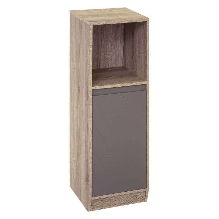 Meuble Étagère De Salle De Bain Design Elda – L. 30 X H. 88 Cm – Gris intérieur Etagere Salle De Bain But
