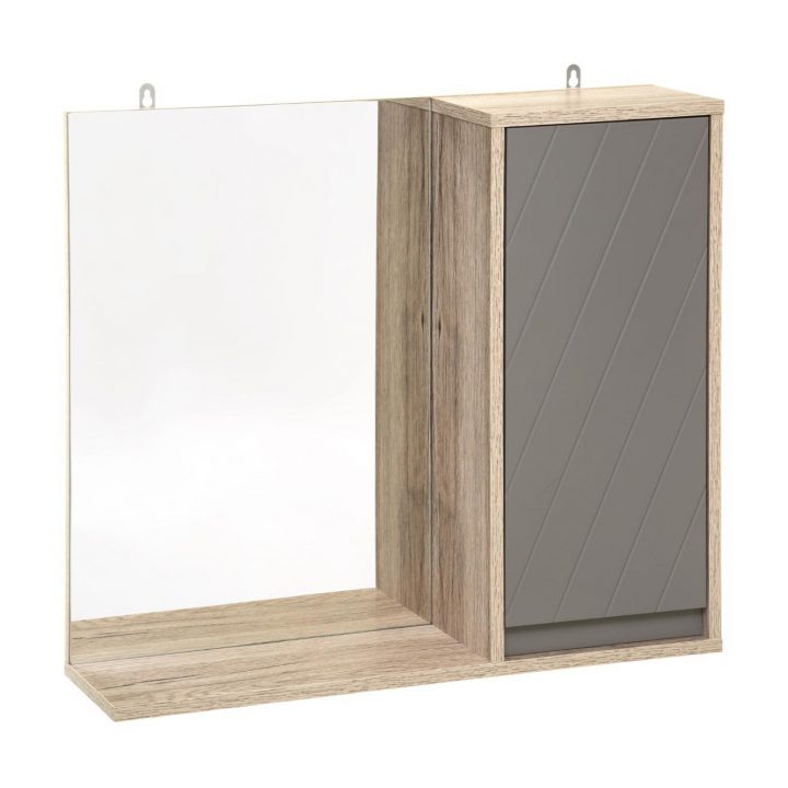 Meuble Haut Avec Miroir De Salle De Bain Elda – Bois Et Gris avec Meuble Haut Salle De Bain Avec Miroir Meuble Haut Avec Miroir De Salle De Bain Elda – Bois Et Gris avec Meuble Haut Salle De Bain Avec Miroir
