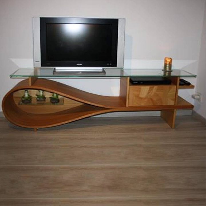 Meuble Hi-Fi "goutte D'eau", Un Projet De Nicolas Goubio avec Meuble Tv Table Basse Assorti