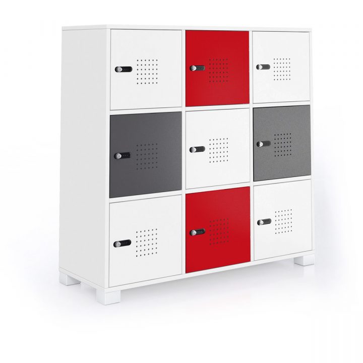 Meuble Multicases – 12 Casiers – H. 149,6 X L. 113,5 X P. 43,2 – Mélamine  Blanc destiné Meuble Multicase