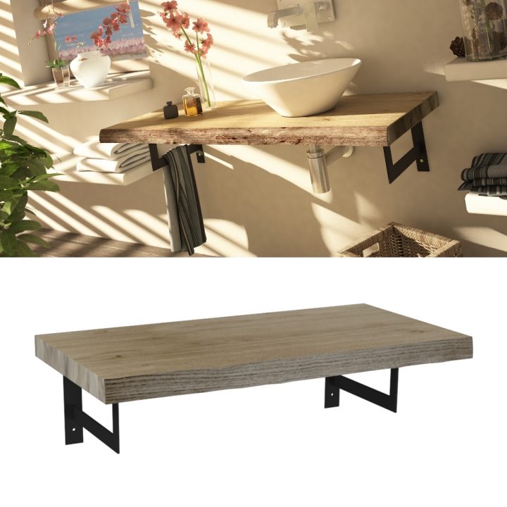 Meuble Plateau Bois De Salle De Bain Épuré 90 Cm Manyara pour Meuble Salle De Bain Bois Massif Naturel Meuble Plateau Bois De Salle De Bain Épuré 90 Cm Manyara pour Meuble Salle De Bain Bois Massif Naturel