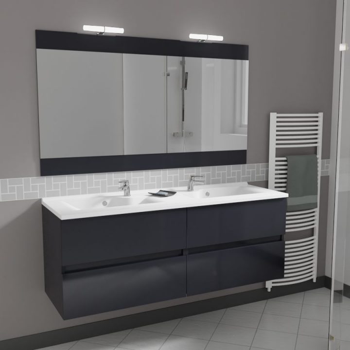 Meuble Rosaly 140 Cm Avec Plan Vasque Et Miroir – Gris dedans Meuble Double Vasque 140 Cm Meuble Rosaly 140 Cm Avec Plan Vasque Et Miroir – Gris dedans Meuble Double Vasque 140 Cm