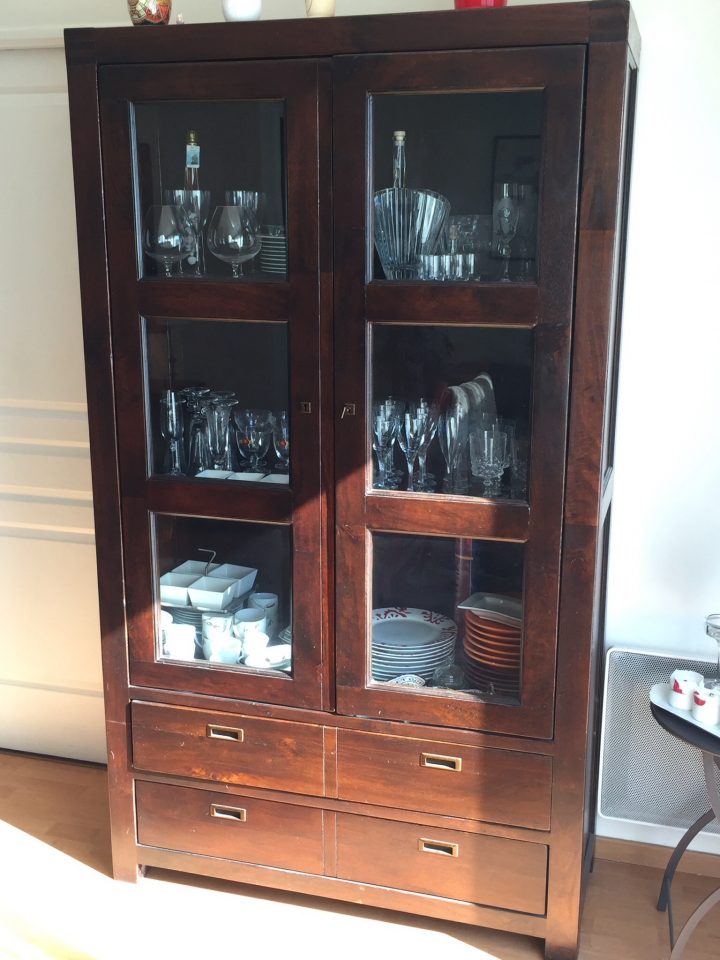 Meuble Salle À Manger Armoire Vitrine De Type Coloniale dedans Armoire De Salle À Manger