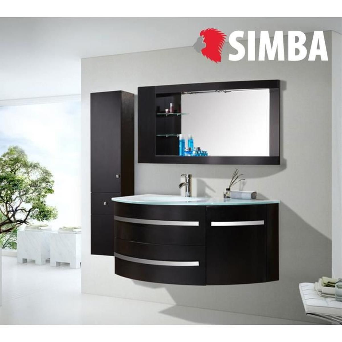 Meuble Salle De Bain 120 Cm 2 Vasques Noir à Meuble Salle De Bain Noir Laqué