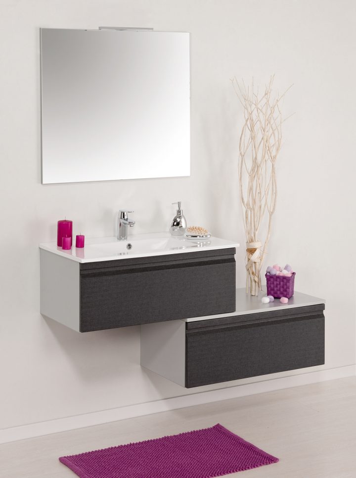 Meuble Salle De Bain Ancodesign 0848B concernant Meuble Salle De Bain Décalé