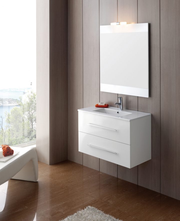 Meuble Salle De Bain Ancomalin 80 Suspendu Blanc dedans Meuble Salle De Bain Placo Meuble Salle De Bain Ancomalin 80 Suspendu Blanc dedans Meuble Salle De Bain Placo