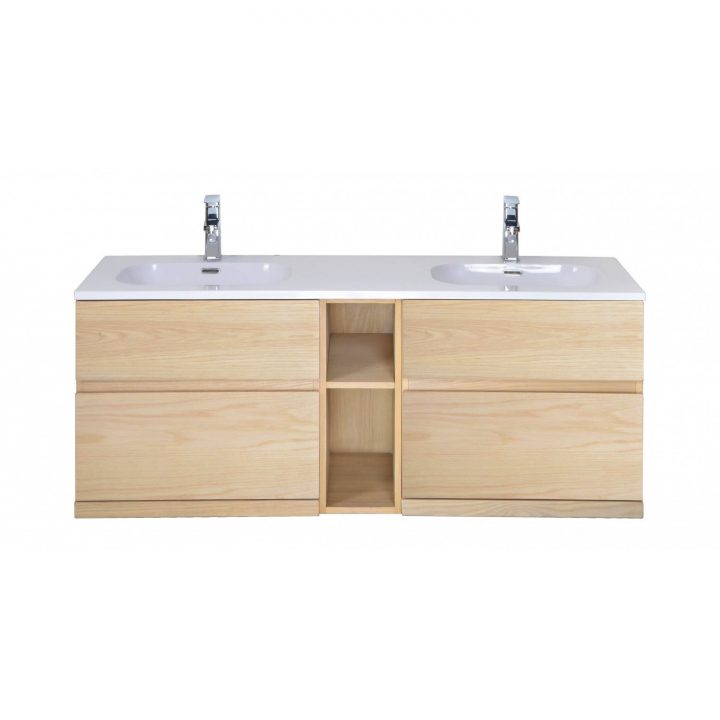 Meuble Salle De Bain Bois Double Vasque 140 Cm Enio destiné Meuble Double Vasque 140 Cm Meuble Salle De Bain Bois Double Vasque 140 Cm Enio destiné Meuble Double Vasque 140 Cm