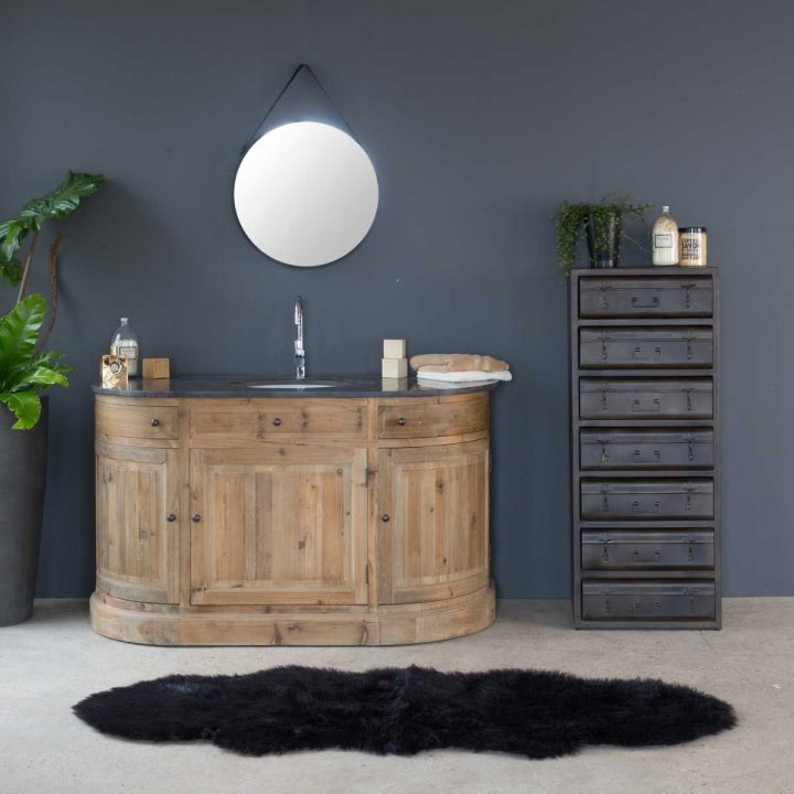 Meuble Salle De Bain Bois Massif Arrondi 1 Vasque, 3 Portes concernant Meuble Salle De Bain Bois Massif Naturel Meuble Salle De Bain Bois Massif Arrondi 1 Vasque, 3 Portes concernant Meuble Salle De Bain Bois Massif Naturel