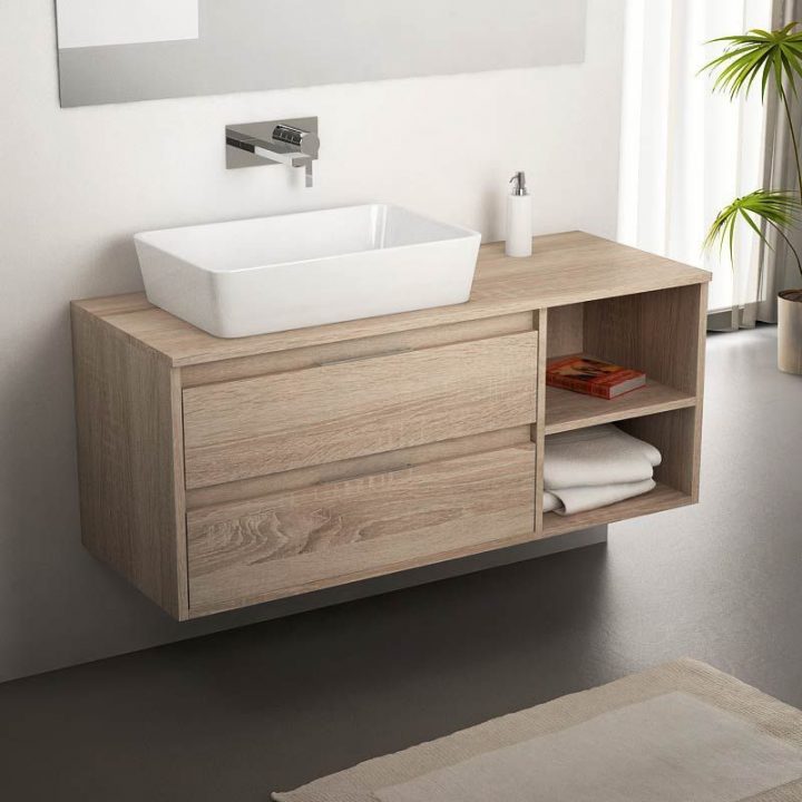 Meuble Salle De Bain Cambrian 120 Cm, 2 Tiroirs, Terra dedans Meuble Salle De Bain 130 Cm Meuble Salle De Bain Cambrian 120 Cm, 2 Tiroirs, Terra dedans Meuble Salle De Bain 130 Cm