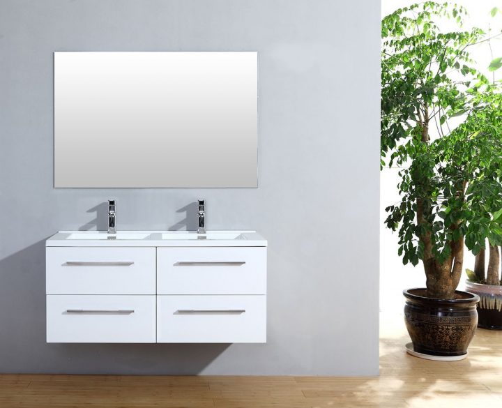 Meuble Salle De Bain Cascade 120 Blanc | Bricomarché à Meuble Salle De Bain Bricomarché