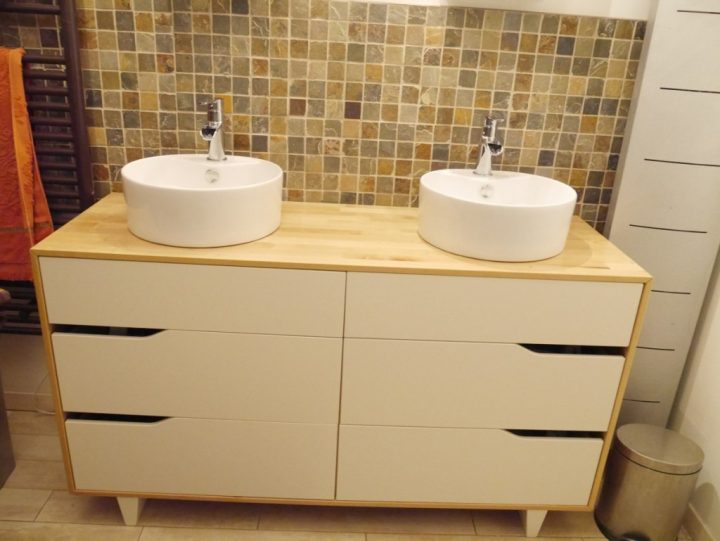 Meuble Salle De Bain Double Vasque destiné Credence Salle De Bain Ikea