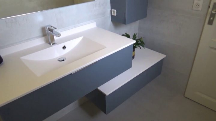 Meuble Salle De Bain En Décalé, Moderne Et Design – Atlantic Bain serapportantà Meuble Salle De Bain Décalé