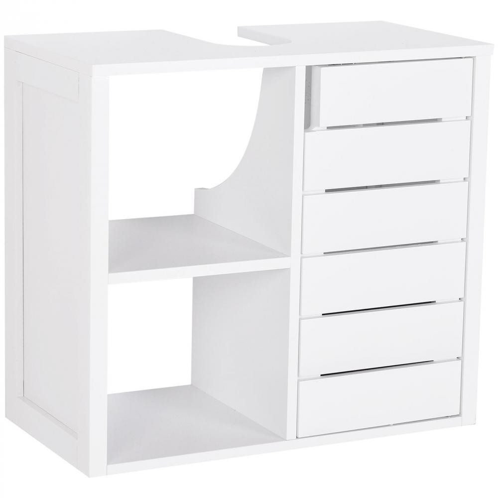Meuble Salle De Bain Mural - Meuble Sous-Vasque - Placard 1 Porte Avec Étagère - Double Niche - Dim. 60L X 30L X 54H Cm - Mdf Blanc destiné Placard Mural Salle De Bain Meuble Salle De Bain Mural - Meuble Sous-Vasque - Placard 1 Porte Avec Étagère - Double Niche - Dim. 60L X 30L X 54H Cm - Mdf Blanc destiné Placard Mural Salle De Bain