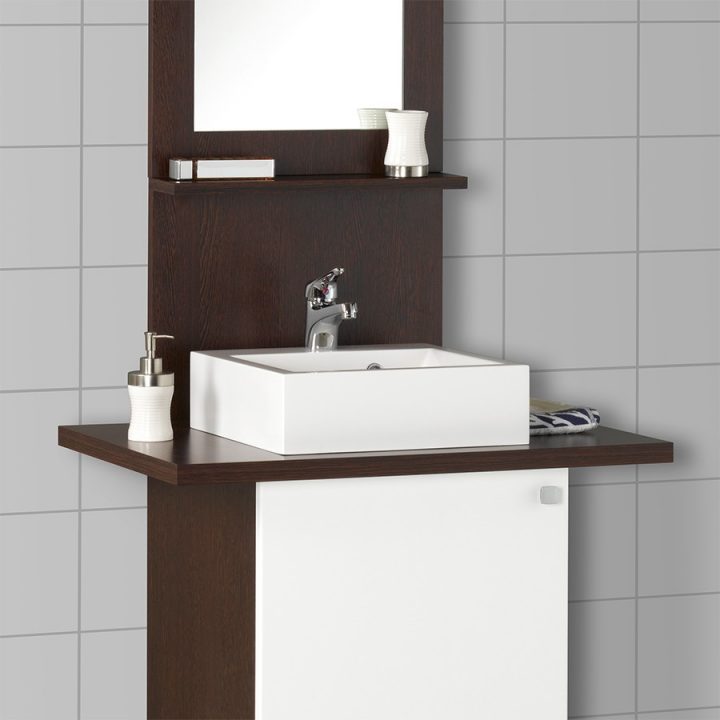 Meuble Salle De Bain Stefia 80 Simple Vasque encequiconcerne Meuble Salle De Bain Wengé