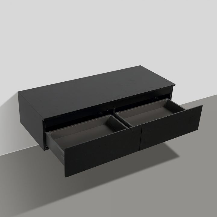 Meuble Salle De Bains Design Sheda Disponible En 120 Cm X 48 Cm à Meuble Salle De Bain Noir Mat