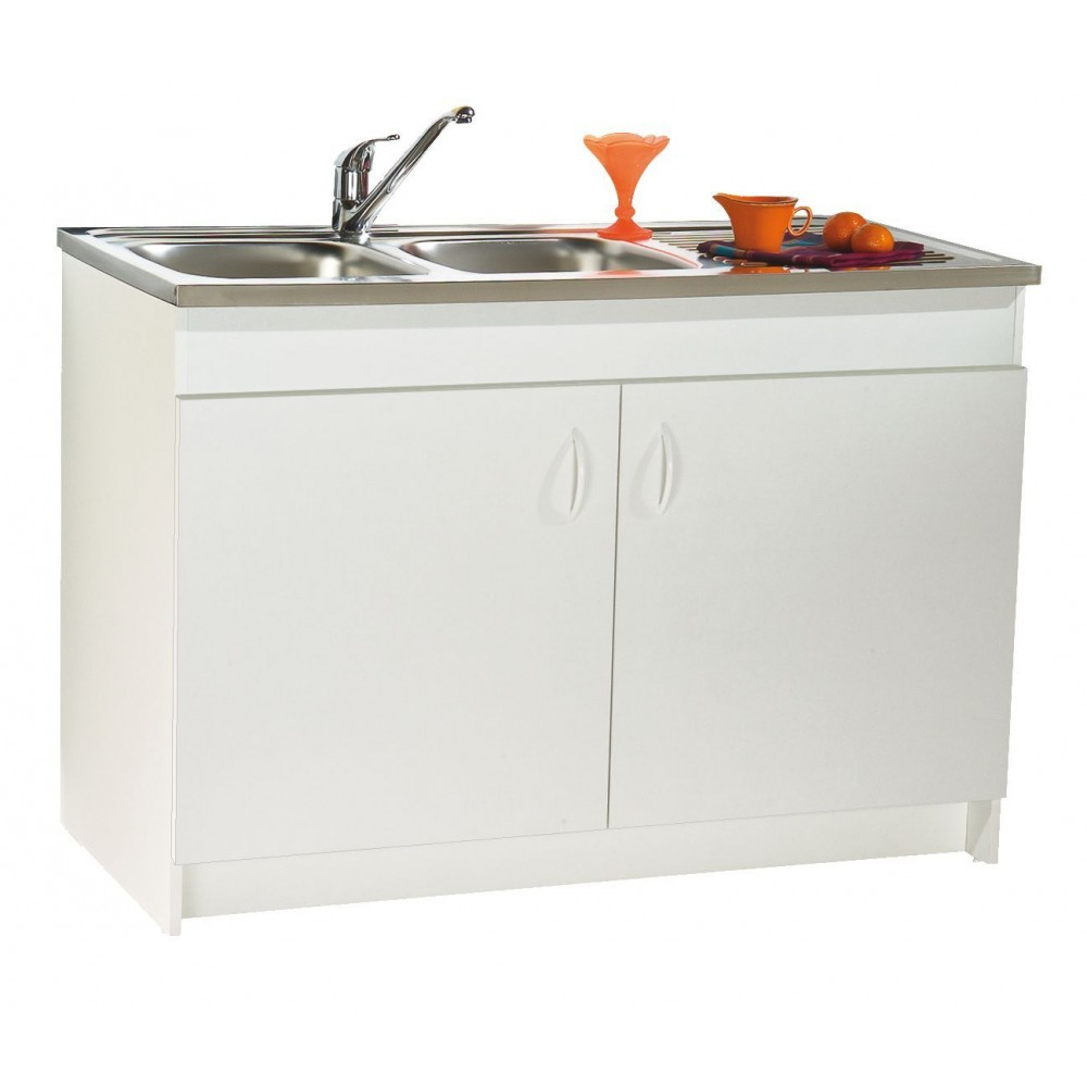 Meuble Sous Évier Sim Nf - 100 X 60 Cm - 2 Portes Néova Sur Bricozor dedans Meuble Sous Evier 100 Cm