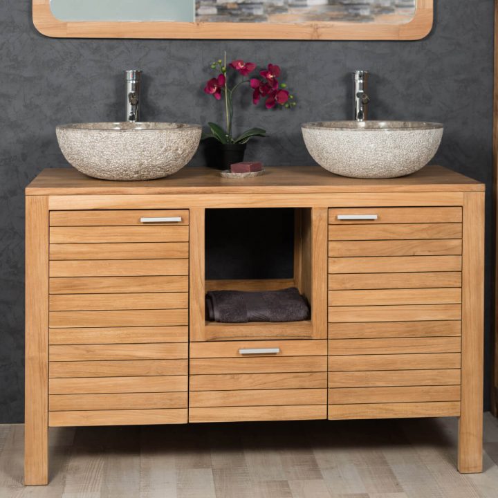 Meuble Sous Vasque En Teck Courchevel 120 à Meuble Salle De Bain Bois Massif Naturel Meuble Sous Vasque En Teck Courchevel 120 à Meuble Salle De Bain Bois Massif Naturel