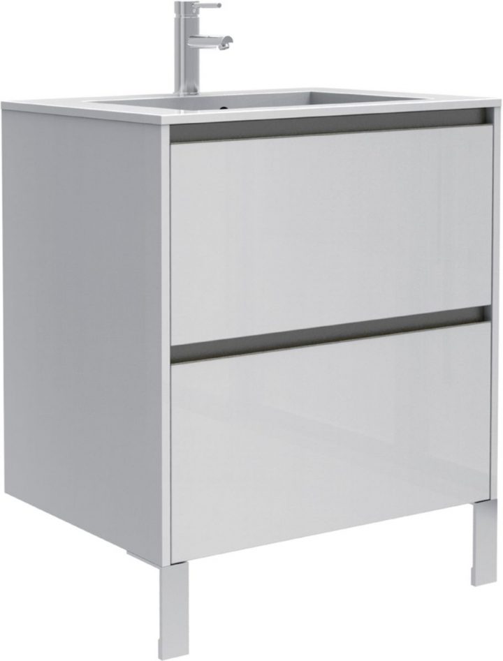 Meuble Sous-Vasque Plenitude Longueur 70 Cm 2 Tiroirs Profondeur 50 Cm Blanc Poignée Titane serapportantà Meuble 50 Cm De Large Meuble Sous-Vasque Plenitude Longueur 70 Cm 2 Tiroirs Profondeur 50 Cm Blanc Poignée Titane serapportantà Meuble 50 Cm De Large