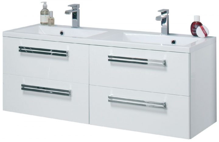 Meuble Sous-Vasque Seducta 120 Cm, 4 Tiroirs, Blanc Brillant tout Meuble Salle De Bain Blanc Laqué Brillant Meuble Sous-Vasque Seducta 120 Cm, 4 Tiroirs, Blanc Brillant tout Meuble Salle De Bain Blanc Laqué Brillant