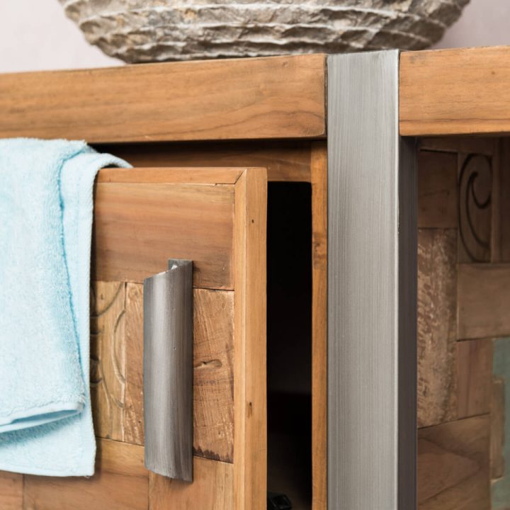 Meuble Sous Vasque (Simple Vasque) En Bois (Teck) Massif destiné Meuble Salle De Bain Metal Meuble Sous Vasque (Simple Vasque) En Bois (Teck) Massif destiné Meuble Salle De Bain Metal