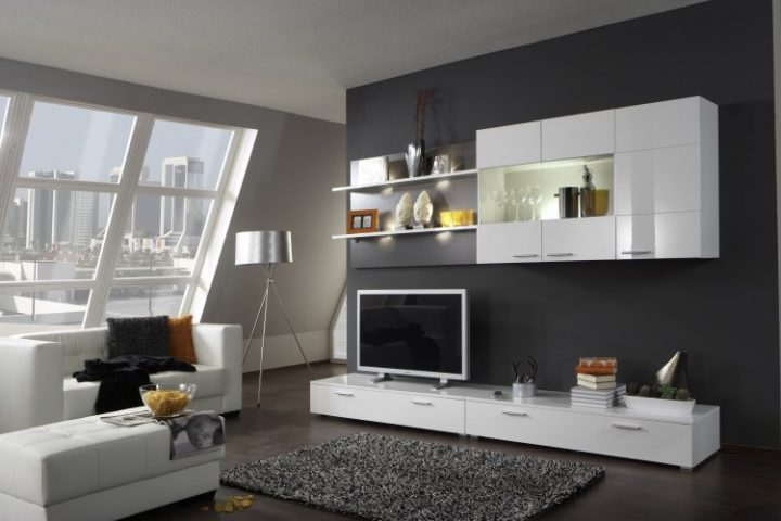 Meuble Tele Design Discount Moro Blanc Laque, Meuble Haut destiné Meuble Télé Haut