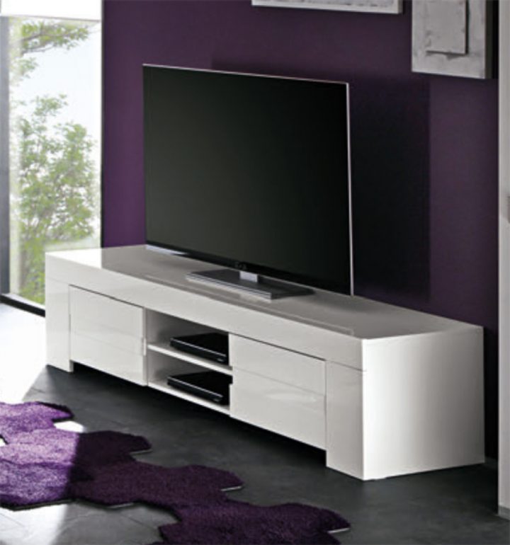 Meuble Tele Laque Blanc encequiconcerne Meuble Tv Blanc Laqué Pas Cher