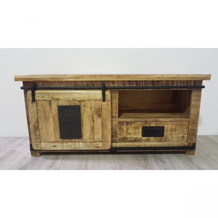 Meuble Tv 1 Porte Coulissante Sur Barre D'acier À L'aide De Galets En Métal 1 Tiroir Poignées En Métal 1 Niche Pour Rangement Appareils intérieur Meuble Tv 110 Cm Meuble Tv 1 Porte Coulissante Sur Barre D'acier À L'aide De Galets En Métal 1 Tiroir Poignées En Métal 1 Niche Pour Rangement Appareils intérieur Meuble Tv 110 Cm