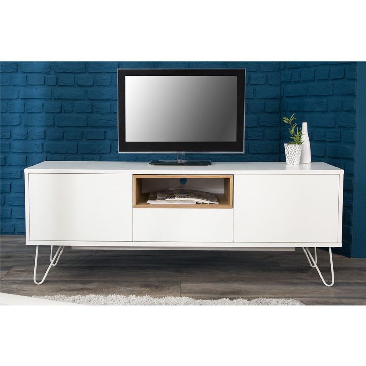 Meuble Tv 150 Cm En Chêne Massif Et Mdf Avec Pieds En dedans Meuble Tv But