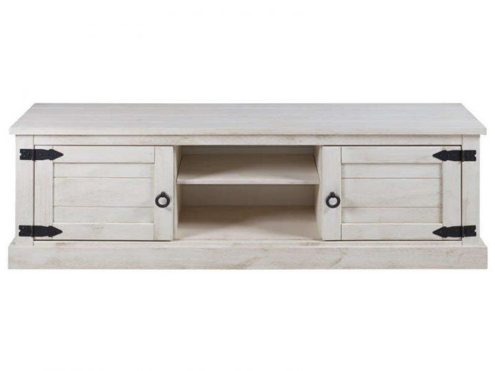 Meuble Tv 160,2 Cm Saraya Coloris Blanc Vieilli – Vente De intérieur Meuble Télé Conforama