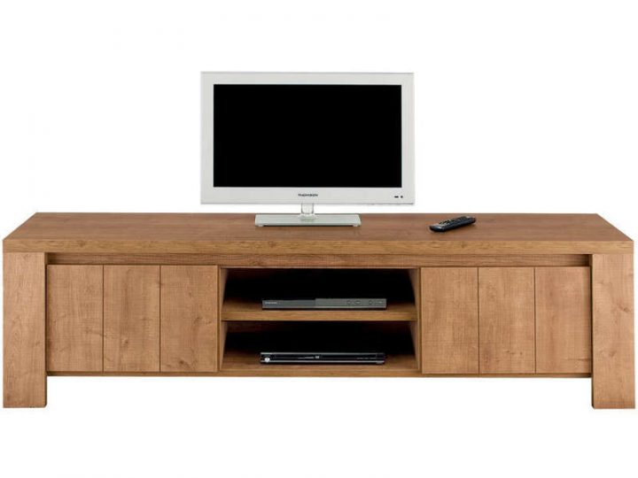 Meuble Tv 180 Cm Finition Mélaminé Brest Coloris Chêne pour Meuble Tele Conforama