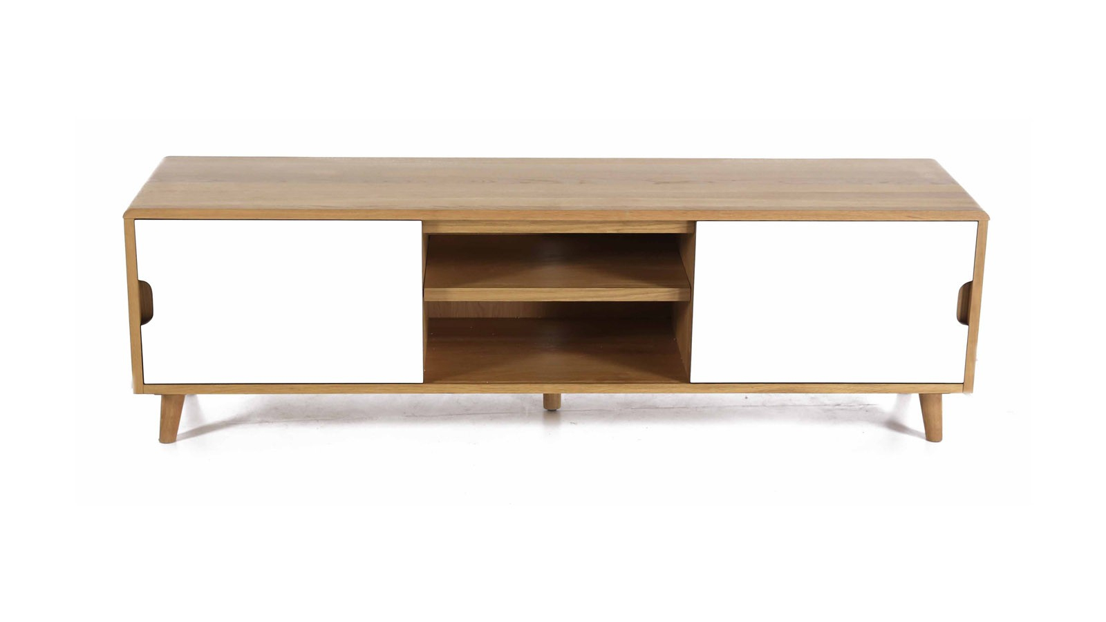 Meuble Tv 2 Portes Coulissantes 2 Niches 180Cm serapportantà Meuble Zago