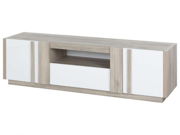 Meuble Tv Aston Coloris Chêne Krônberg/ Blanc – Vente De intérieur Meuble Télé Conforama