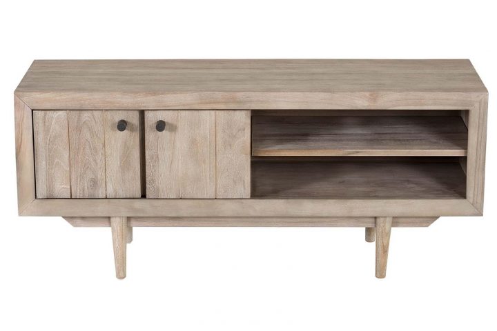 Meuble Tv Avec Niches De Rangement En Teck Sablé – Meuble intérieur Meuble Zago