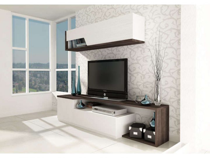 Meuble Tv Bas 1 Porte Et 1 Tiroir + Meuble Haut 200 Cm serapportantà Meuble Tv Haut