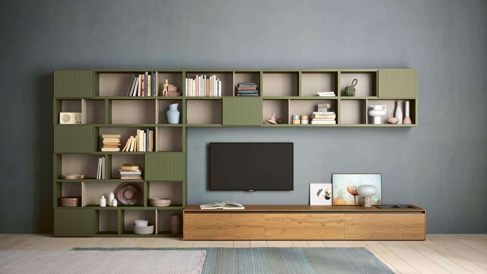 Meuble Tv Bibliothèque | Salon | Optimal Annecy serapportantà Meuble Bas Bibliothèque