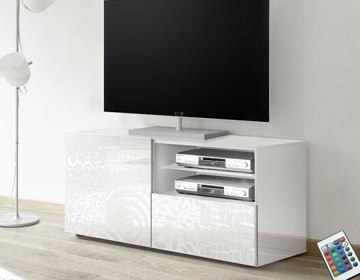 Meuble-Tv-Blanc-Design-Elda_Zd1_1_1 avec Meuble Télé Blanc Laqué
