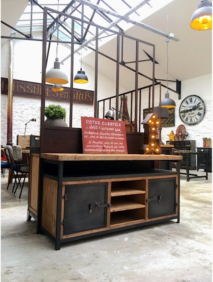 Meuble Tv Bois Frais Fabrication Meuble Industriel Tv Bois concernant Fabriquer Un Meuble Tv En Bois