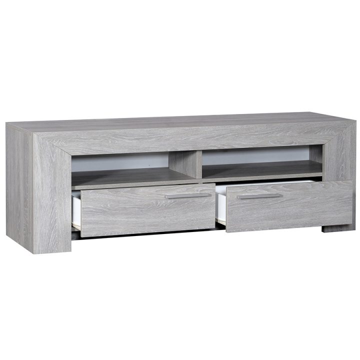 Meuble Tv Couleur Chêne Gris Contemporain Sandra pour Meuble Tv Couleur Chene