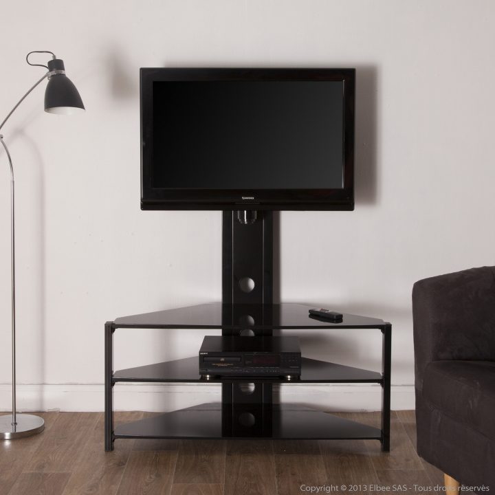 Meuble Tv D Angle Noir | Idées De Décoration Intérieure dedans Meuble Télé D Angle