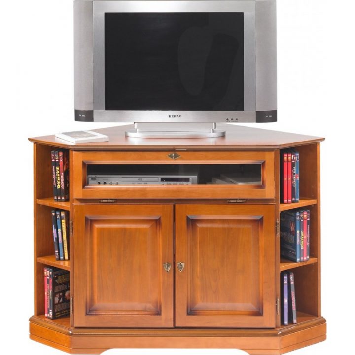Meuble Tv D'Angle 2 Portes 1 Abattant Plaqué Merisier avec Meuble Télé D Angle Meuble Tv D'Angle 2 Portes 1 Abattant Plaqué Merisier avec Meuble Télé D Angle