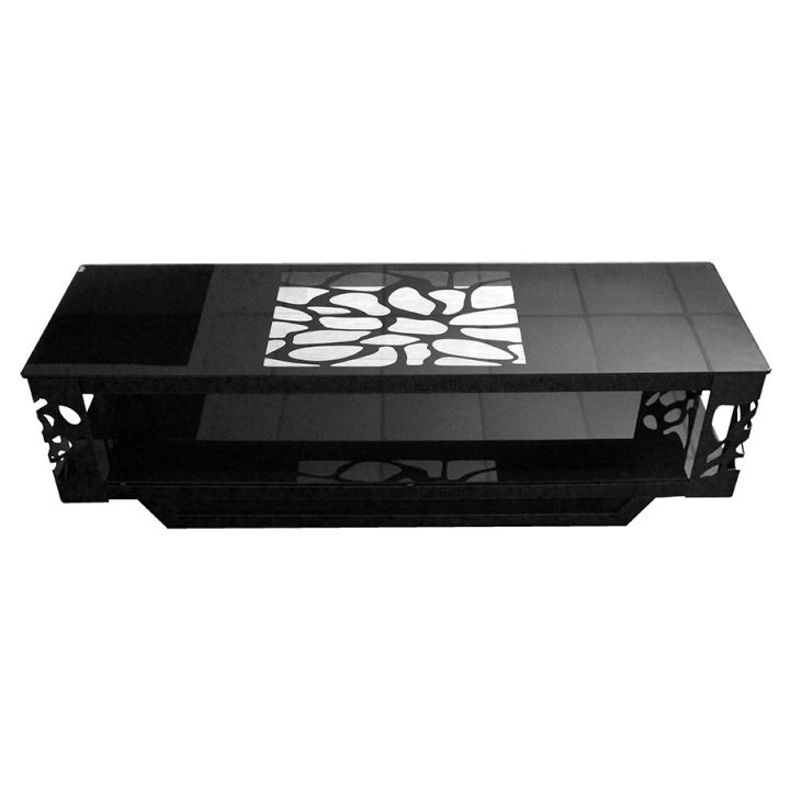 Meuble Tv Design En Verre Et Metal 603 à Meuble Tv Metal Noir