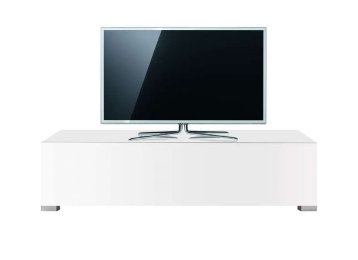 Meuble Tv Design Laqué Blanc Atlantis encequiconcerne Meuble Tv Blanc Laqué Pas Cher