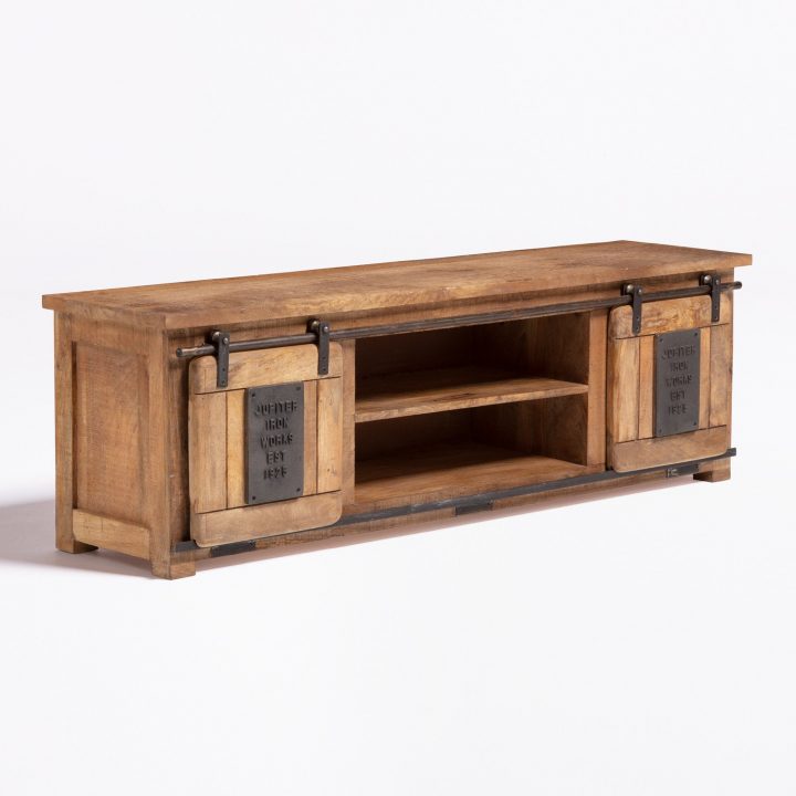 Meuble Tv En Bois De Manguier Uain – Sklum à Meuble Tv Hauteur 80 Cm