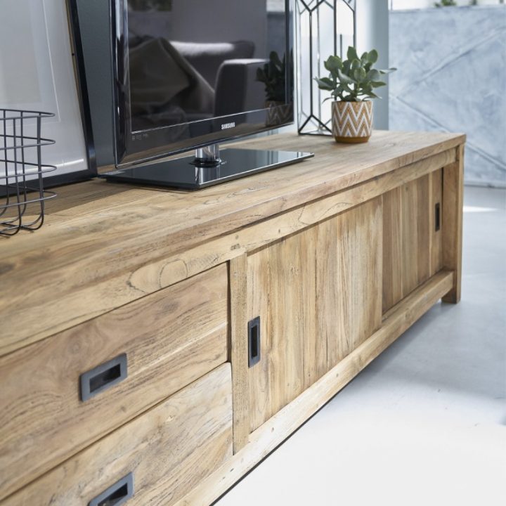 Meuble Tv En Bois De Teck Recyclé 180 Cargo | Bois Dessus intérieur Meuble Tv 110 Cm Teck Meuble Tv En Bois De Teck Recyclé 180 Cargo | Bois Dessus intérieur Meuble Tv 110 Cm Teck