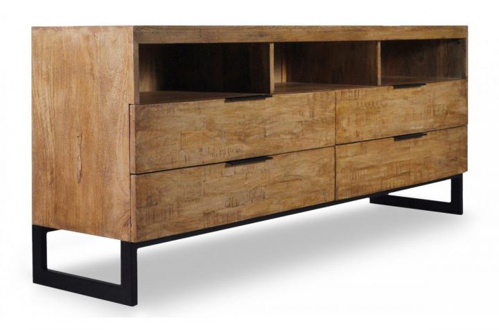 Meuble Tv En Bois Massif Chêne Clair Avec 4 Tiroirs Et 3 Niches Focili Plus D'infos destiné Meuble Télé Pas Cher Meuble Tv En Bois Massif Chêne Clair Avec 4 Tiroirs Et 3 Niches Focili Plus D'infos destiné Meuble Télé Pas Cher