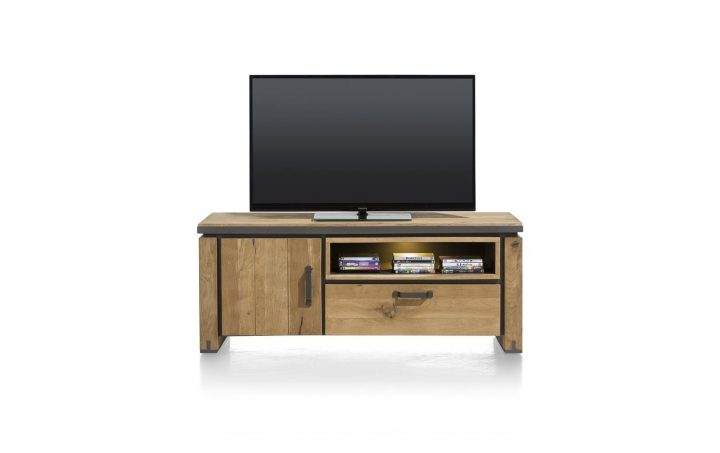 Meuble Tv Farmland 1 Porte + 1 Tiroir + 1 Niche + Led 150 Cm H&h intérieur Meuble Tv Table Basse Assorti