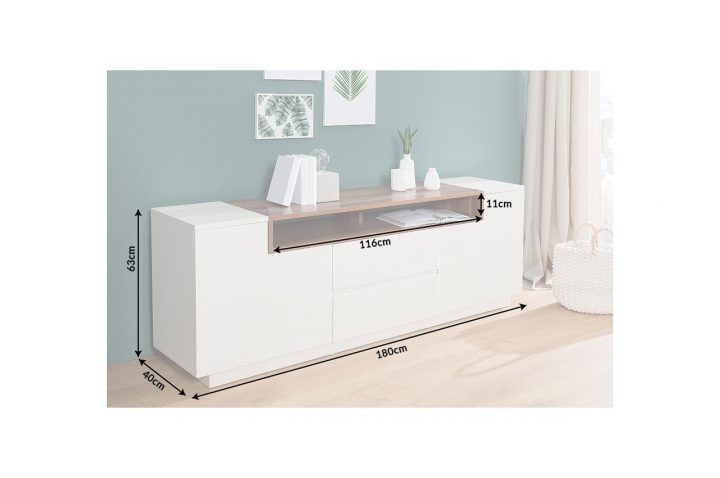 Meuble Tv Haut Design 180 Cm Avec Rangement – Blanc / Bois à Meuble Tele Haut Meuble Tv Haut Design 180 Cm Avec Rangement – Blanc / Bois à Meuble Tele Haut